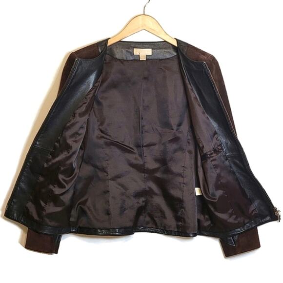 Nordstrom Studio 121 Brown Suede Leather Jacket Zip Front Long Sleeve Chic S - Picture 8 of 16